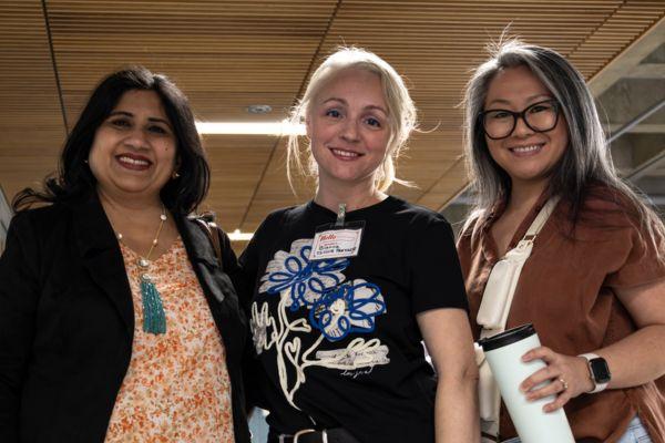 three women in interior design club group photo