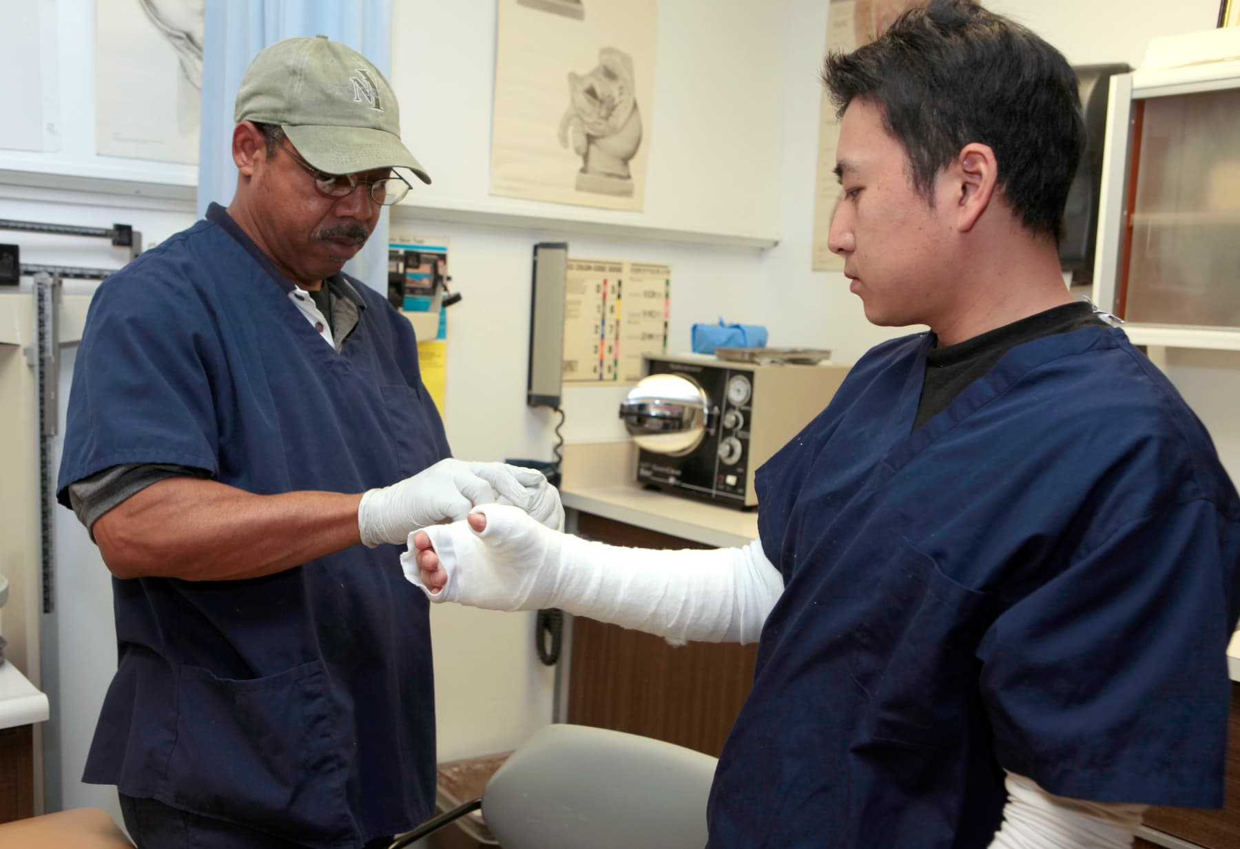 Students practice casting