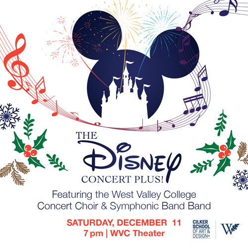 Disney Mickey head with castle and music notes