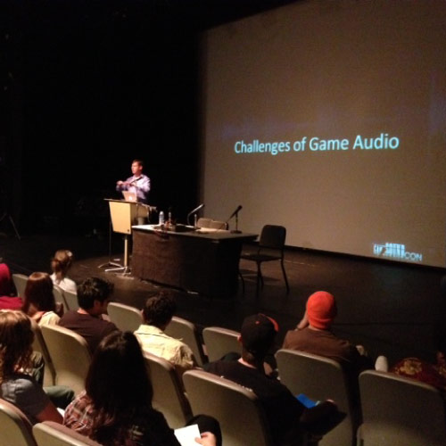 Brian Schmidt speaking to Music students