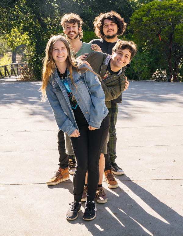 Drama students posing together