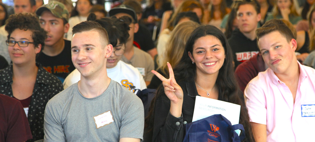 Students smiling during Convocation