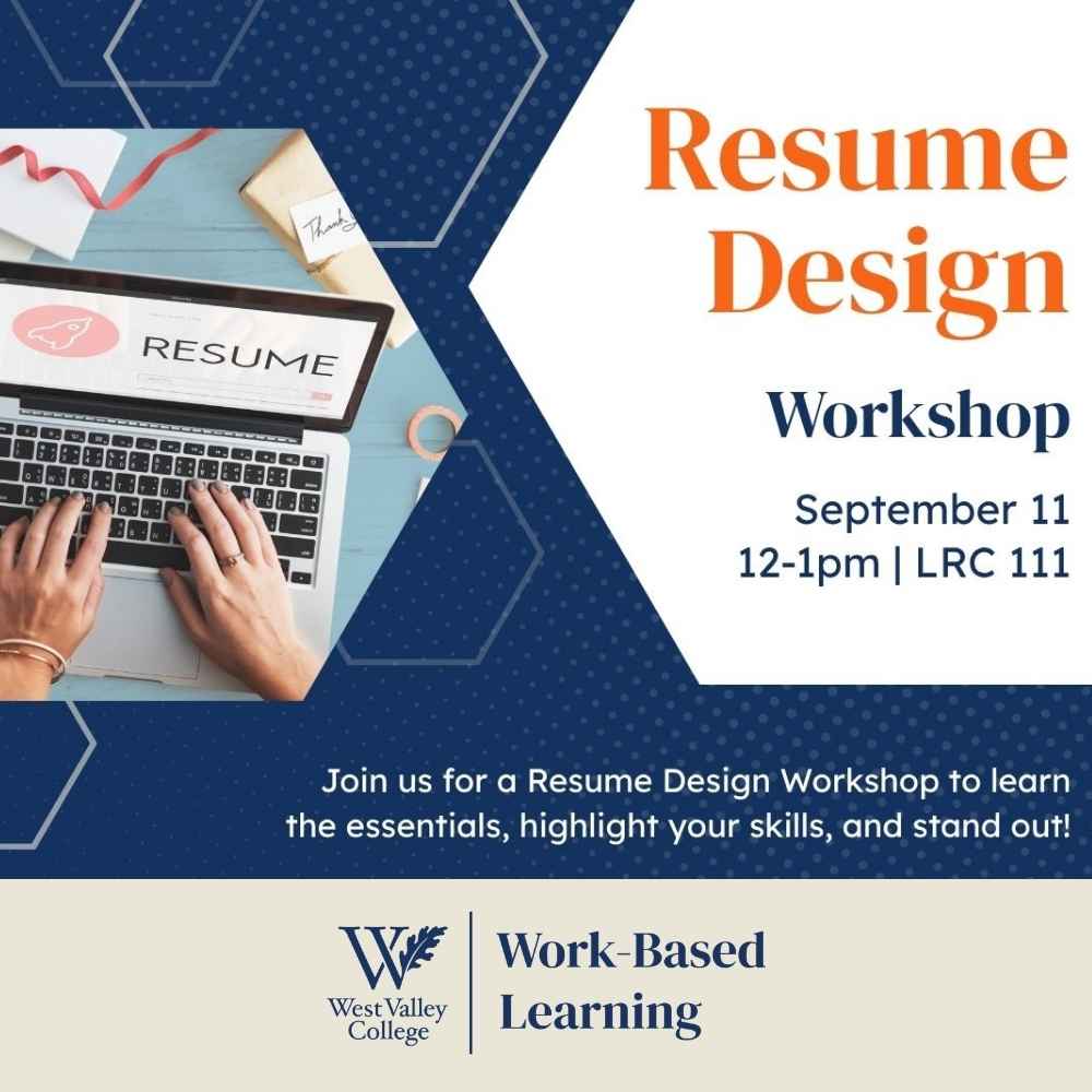 resume design workshop with hands typing at a laptop