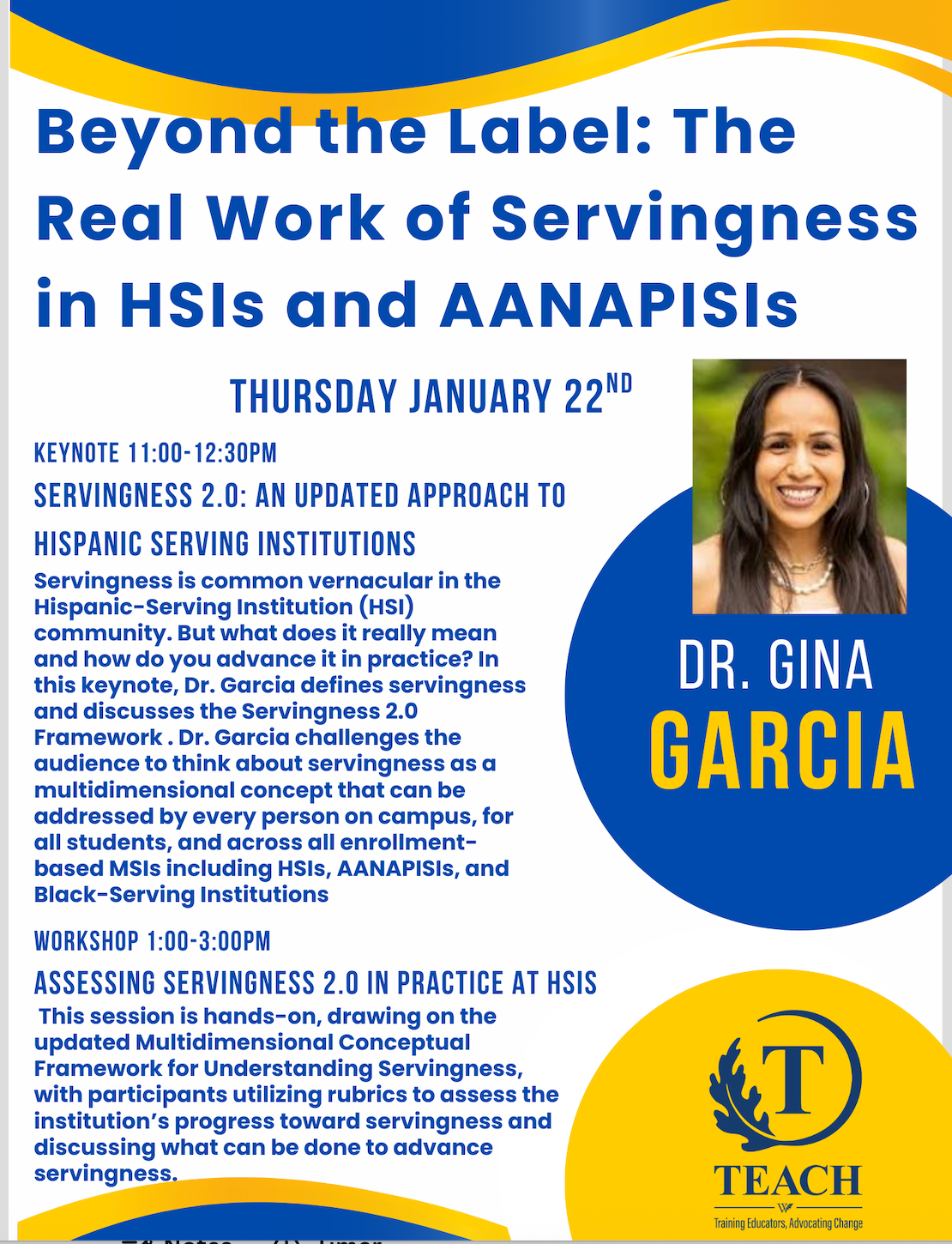 serving ness with dr. gina garcia flyer