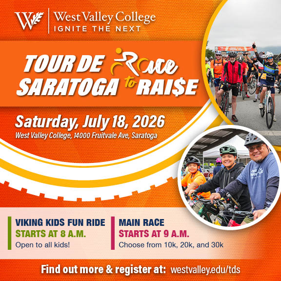 Promotional graphic for the Tour de Saratoga | Race to Raise 2026 community bike ride