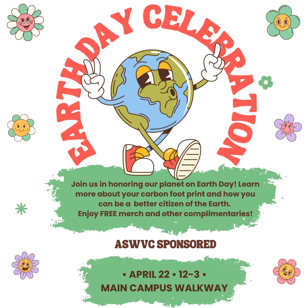 line art graphic of the earth with a face, legs and arms. little floral graphics in the background