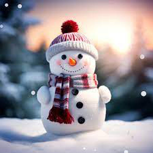Snowman in the snow