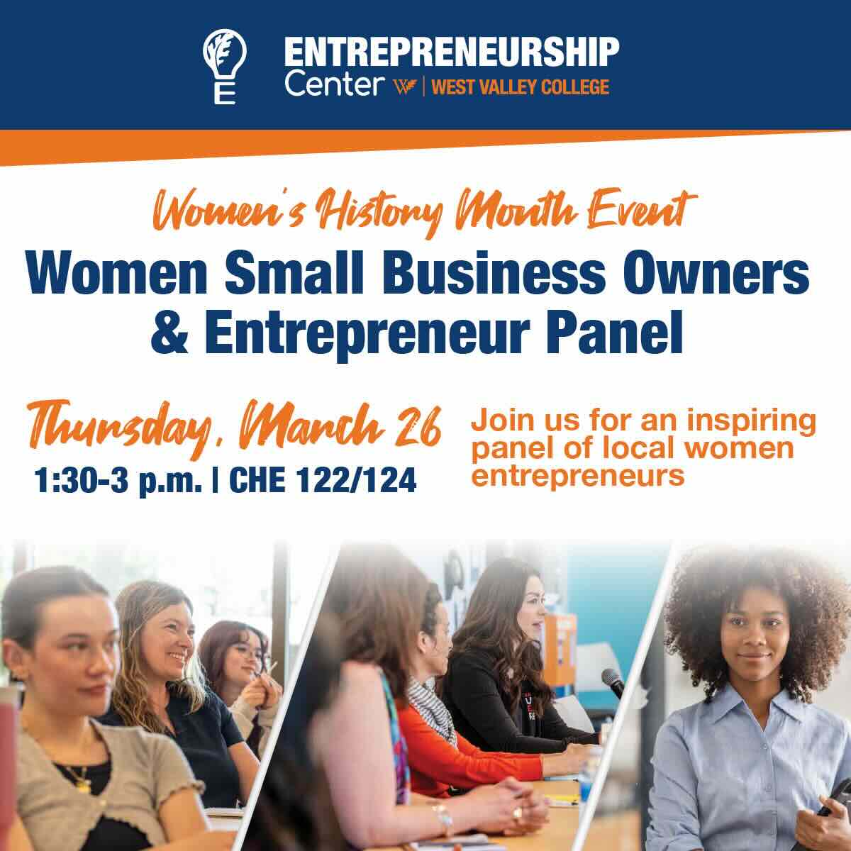 womens business and entrepreneurship panel with 3 image panel of womenin professional settings