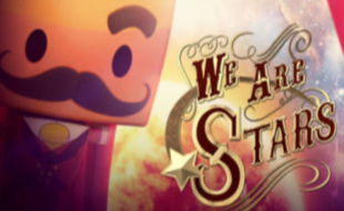 “We Are Stars” with glowing, cosmic background