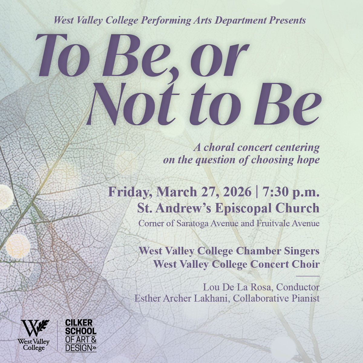 light green background with purple leaf outlines with the event title and text overlayed on top in a dark purple.