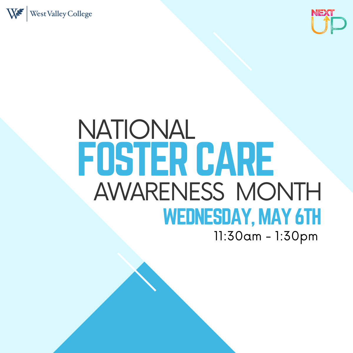 national foster care awareness month in light blue graphic design