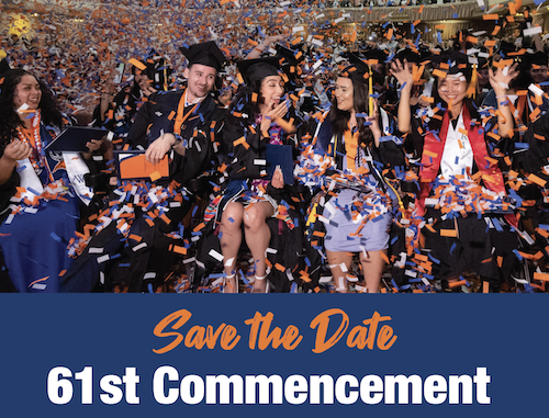 Graphic with graduating students