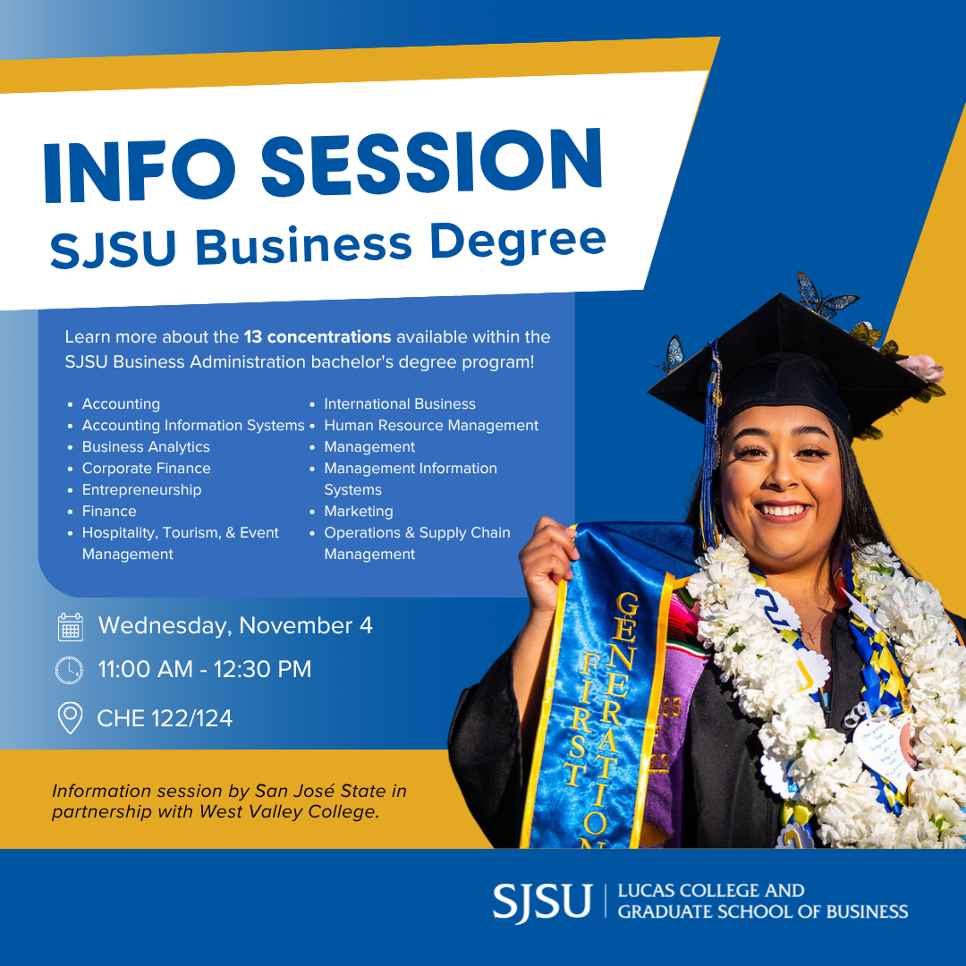 Graphic advertising SJSU business info session