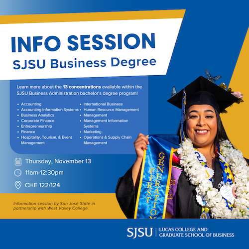 Graphic advertising SJSU business info session