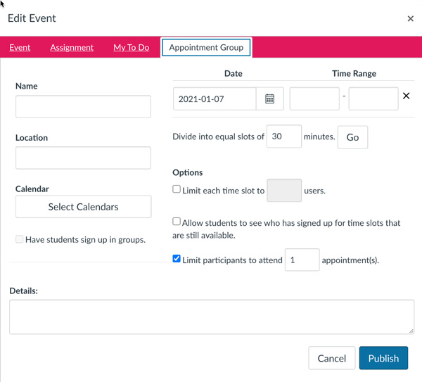 Add Zoom schedule times