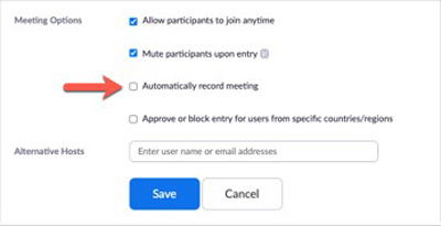 Screenshot of auto recording in meeting Screenshot of auto recording in meeting