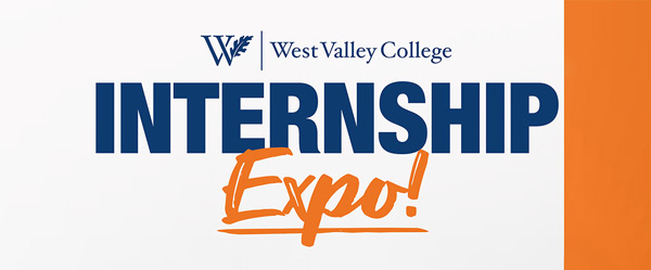 Internship Expo card with orange accents