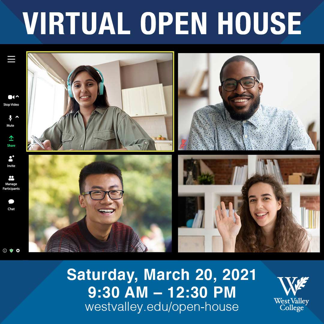 Open House event details on orange background