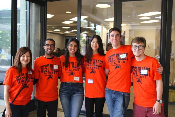 Student group in orange West Valley shirts