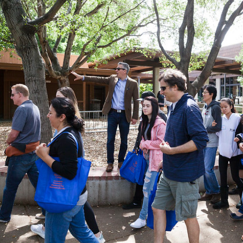 Brad Davis giving campus tour