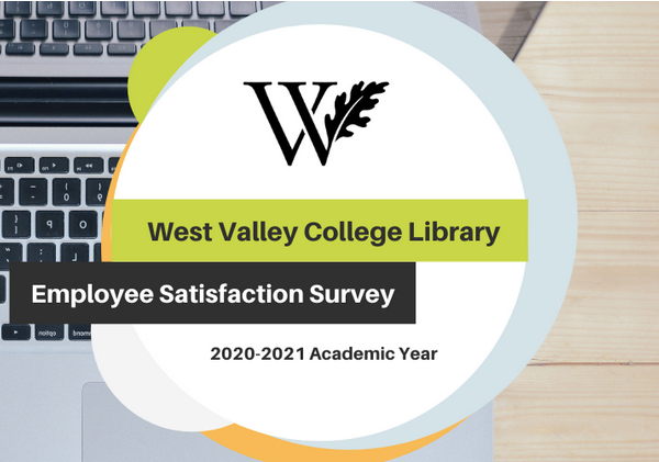 wvc library employee survey circles atop a laptop