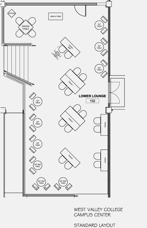 West Valley College Map Campus & Area Maps - Campus Center Room Layouts | West Valley College