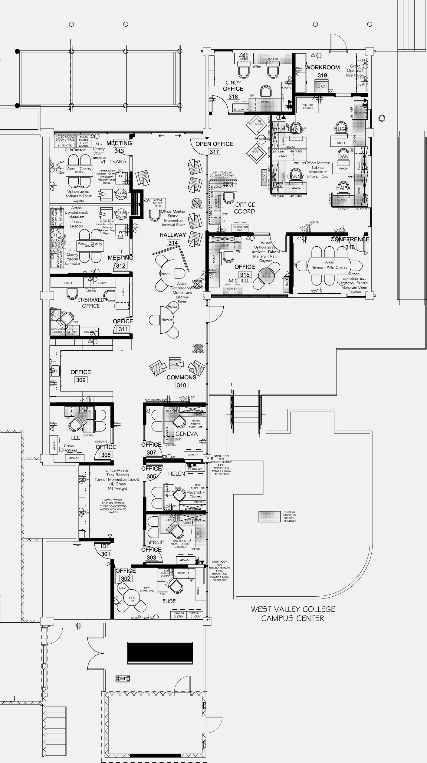 West Valley College Map Campus & Area Maps - Campus Center Room Layouts | West Valley College