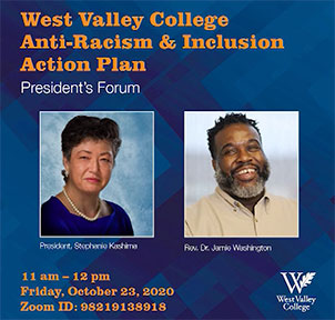 Forum banner: President Kashima and Rev. Dr. Jamie Washington