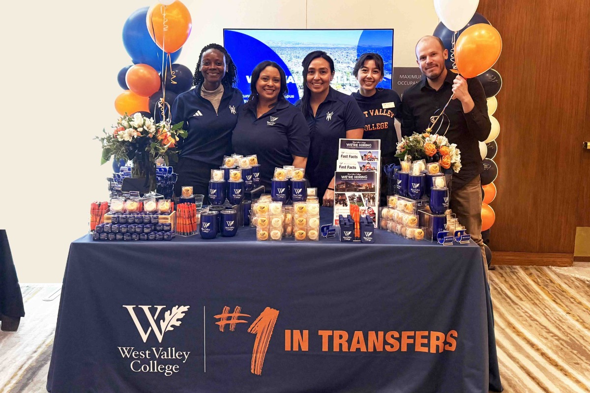 west valley college administrators at the la career connect fair with wvc tabling