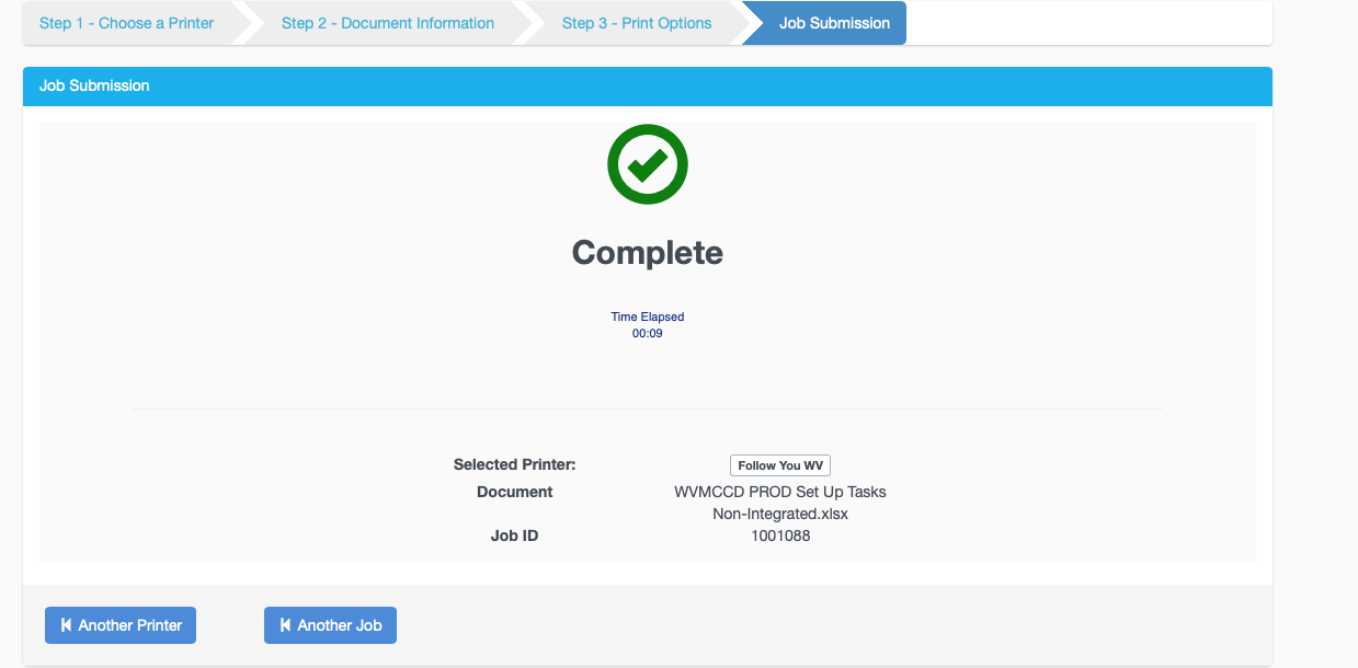 Job Submission Confirmation Job Submission Confirmation