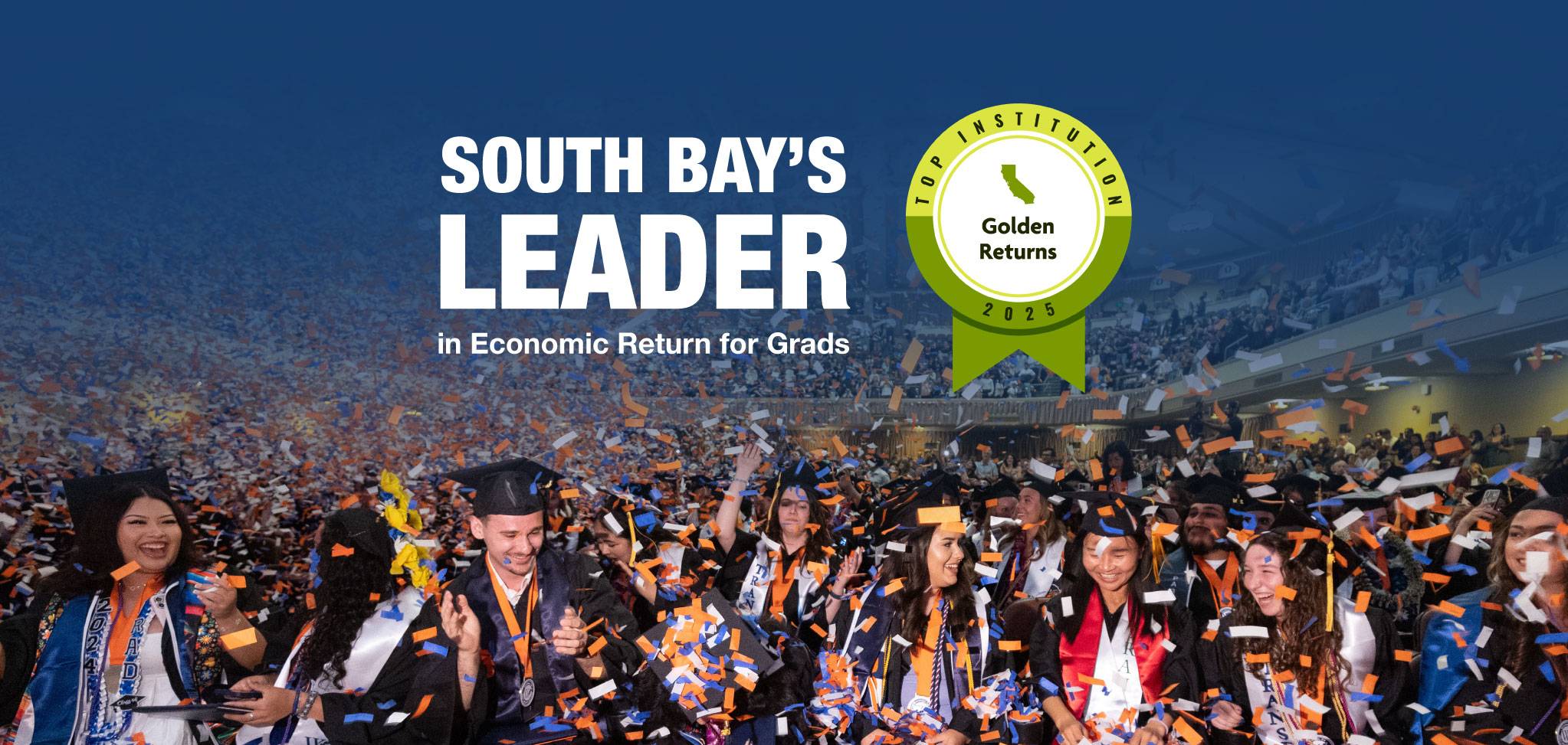 golden returns south bay leader in economic returns thumbnail with graduating students in background