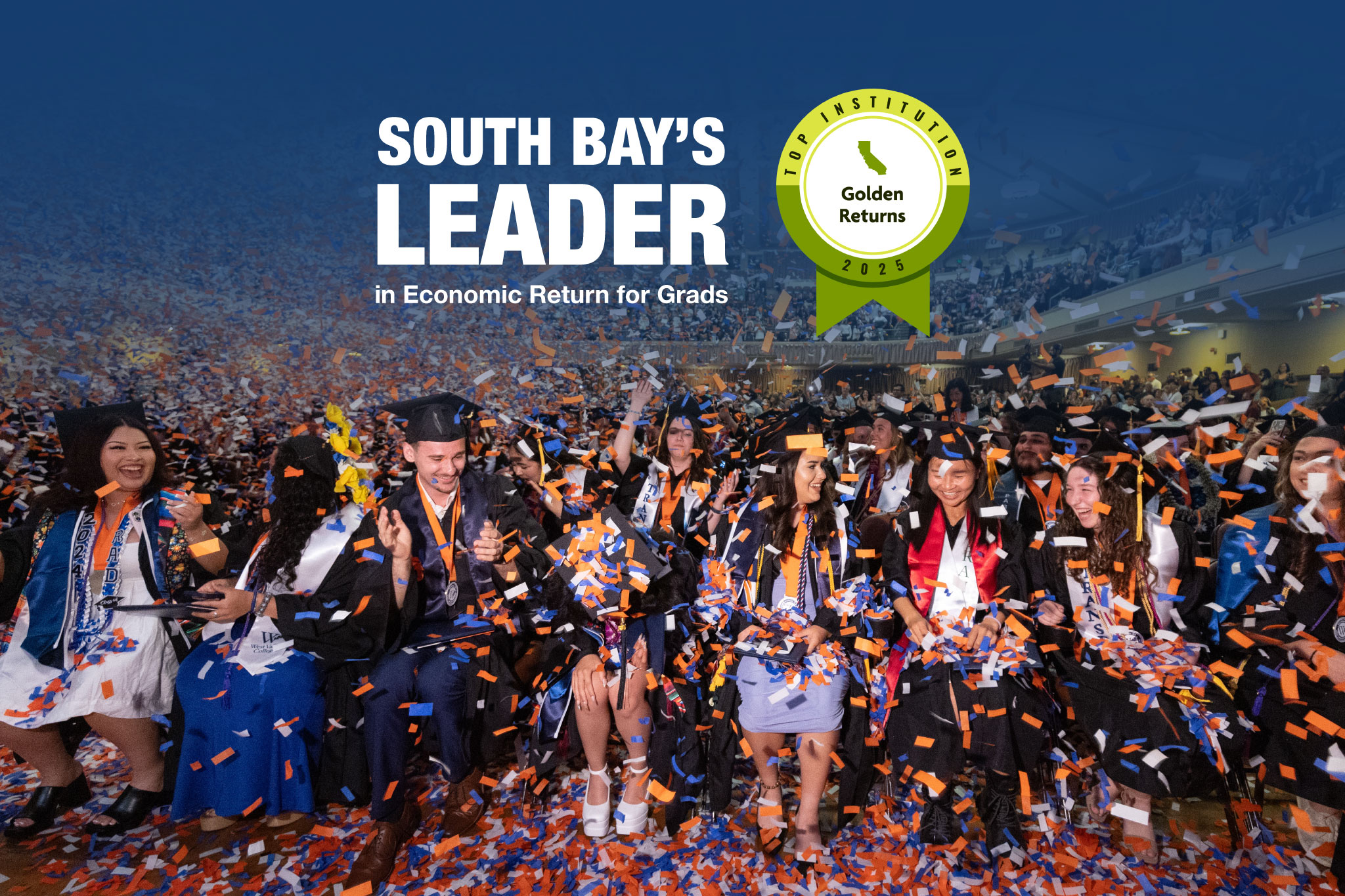 golden returns south bay leader in economic returns thumbnail with graduating students in background
