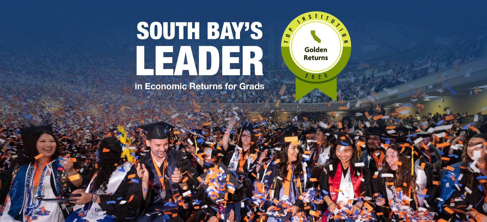 golden returns south bay leader in economic returns thumbnail with graduating students in background
