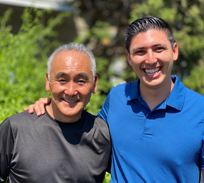 Randy Fujishin with son Jared Fujishin – multiple generations of Communication Studies instructors.