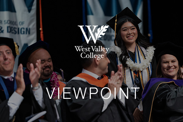 Decorative image. Viewpoint with WVC logo and graduates in background.