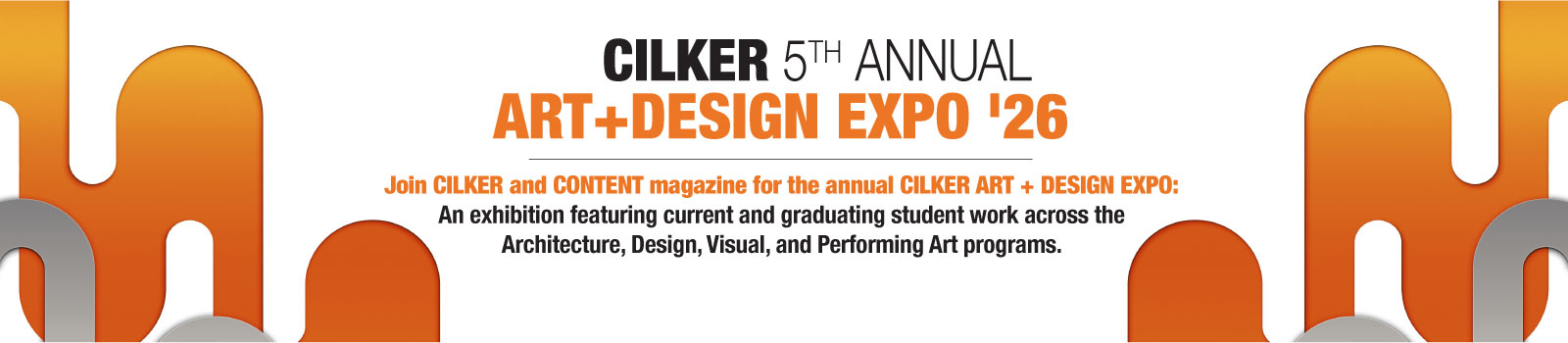 Cilker Expo event graphic in orange Cilker Expo event graphic in orange