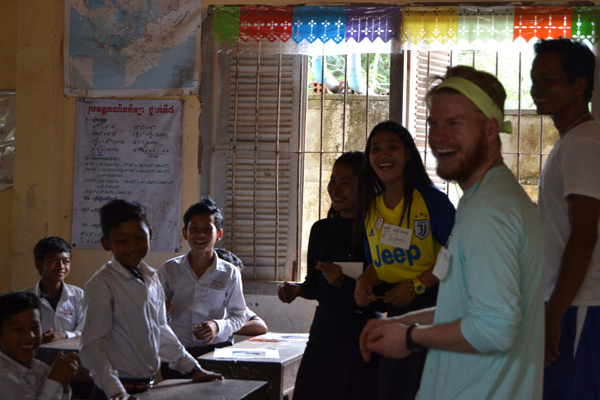 WVC Service Learning students in Cambodian classrooms