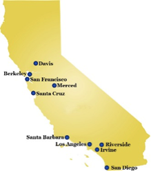 Map of UC schools