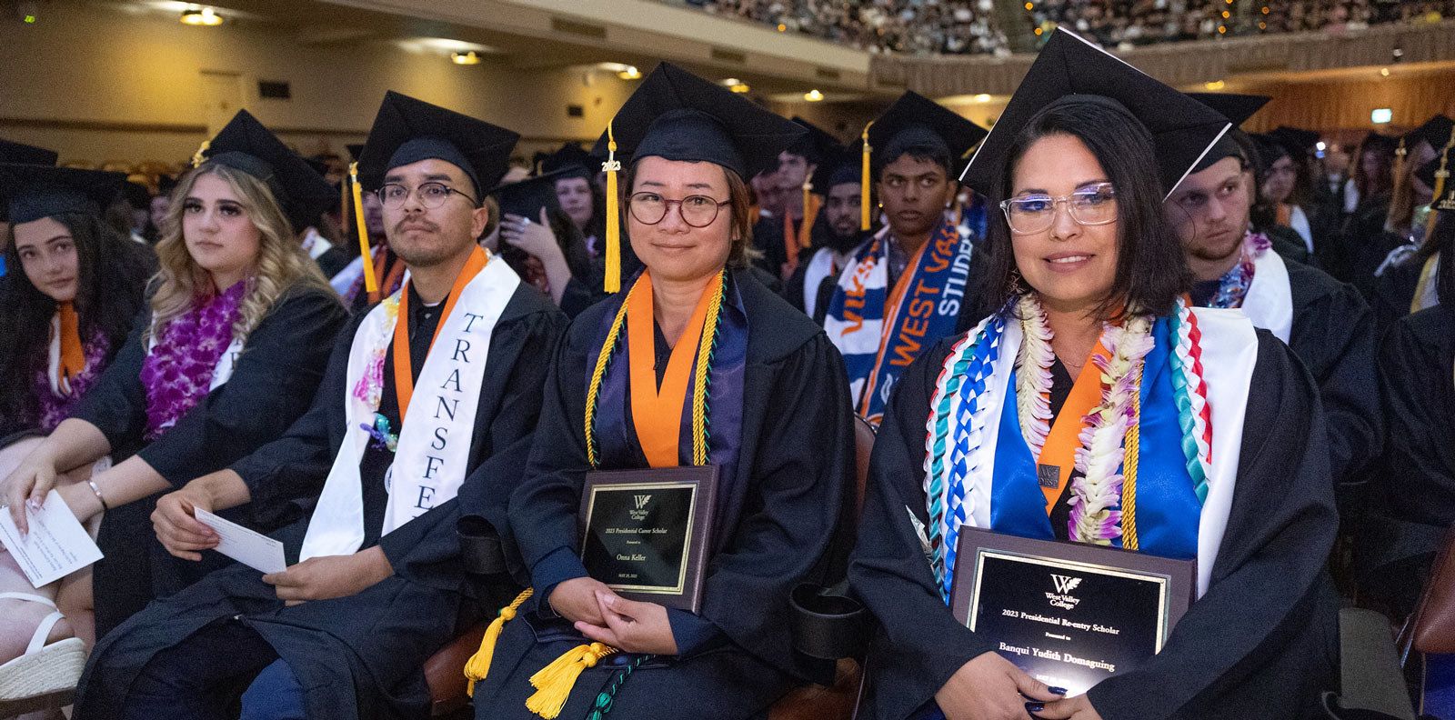 Graduates during ceremony