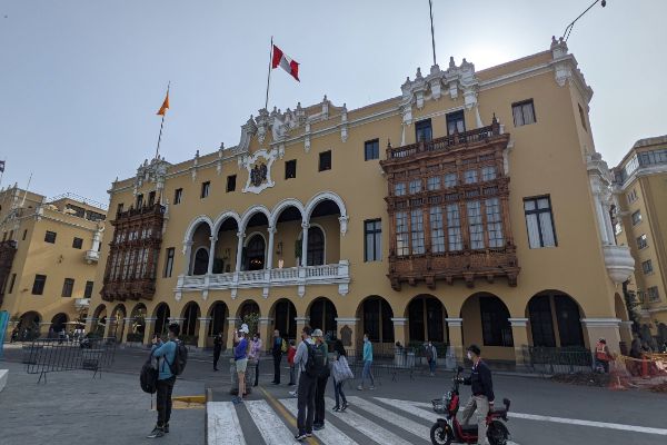 Old historical balcony in Lima