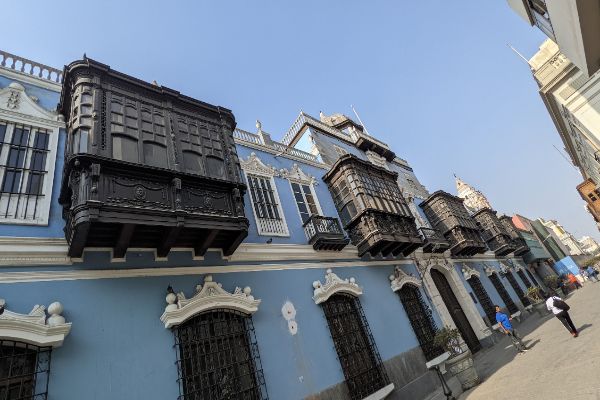 Old historical balcony in Lima