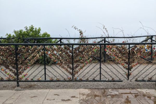 Locks on fence in Lovers Park